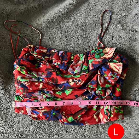 ZARA Ruffle Crop Top Corset Coquette Style - Picture 4 of 6